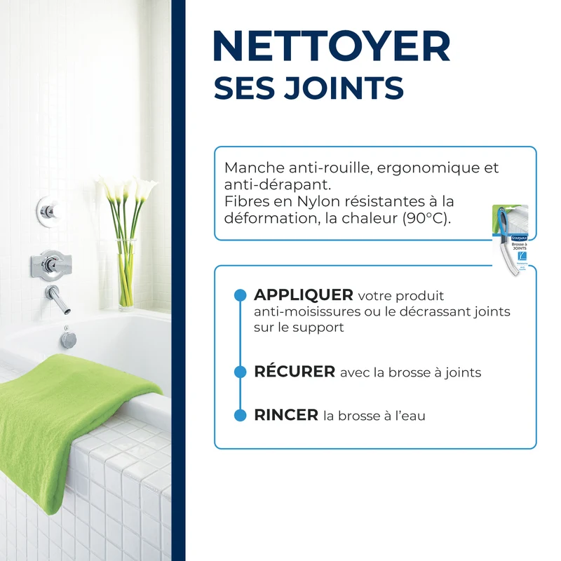 Brosse à joints ergonomie