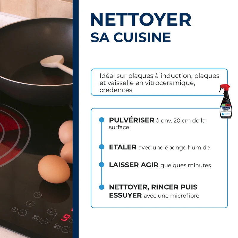 Nettoyant quotidien pour vitrocéramique et induction