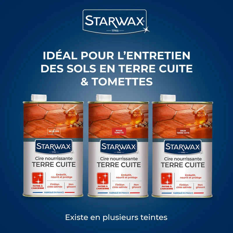 Cire nourrissante (patine à l'ancienne) pour tomettes et terres cuites