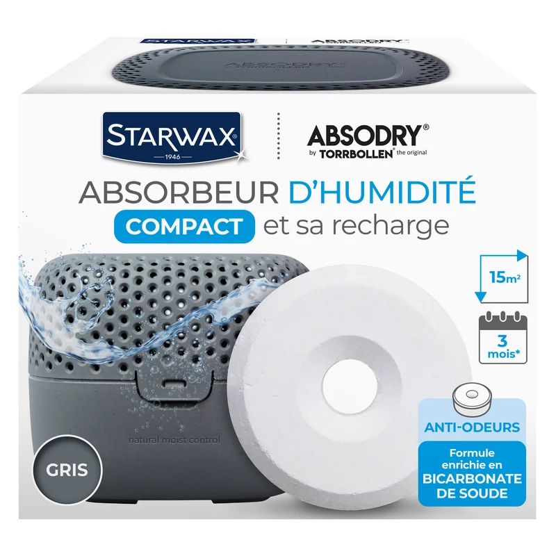 Absorbeur d'humidité Compact + 1 tablette