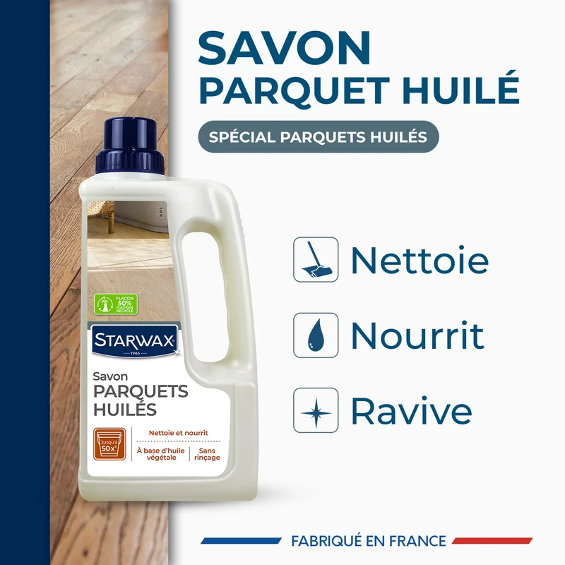 Savon d'entretien pour parquets huilés