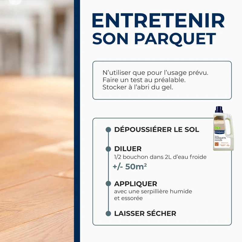 Savon d'entretien pour parquets huilés