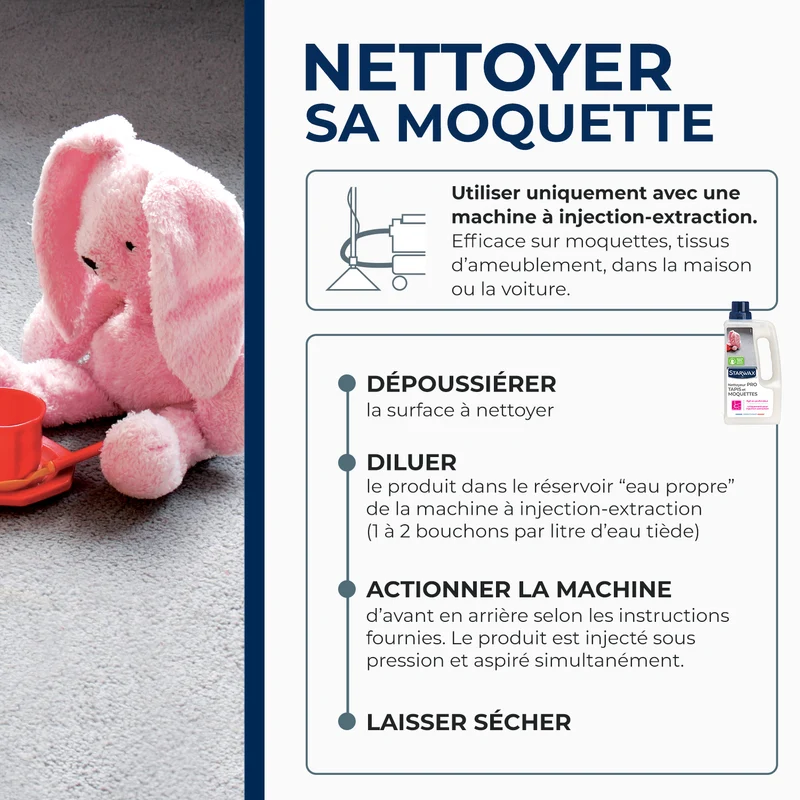 Nettoyant méthode "pro" pour tapis et moquettes