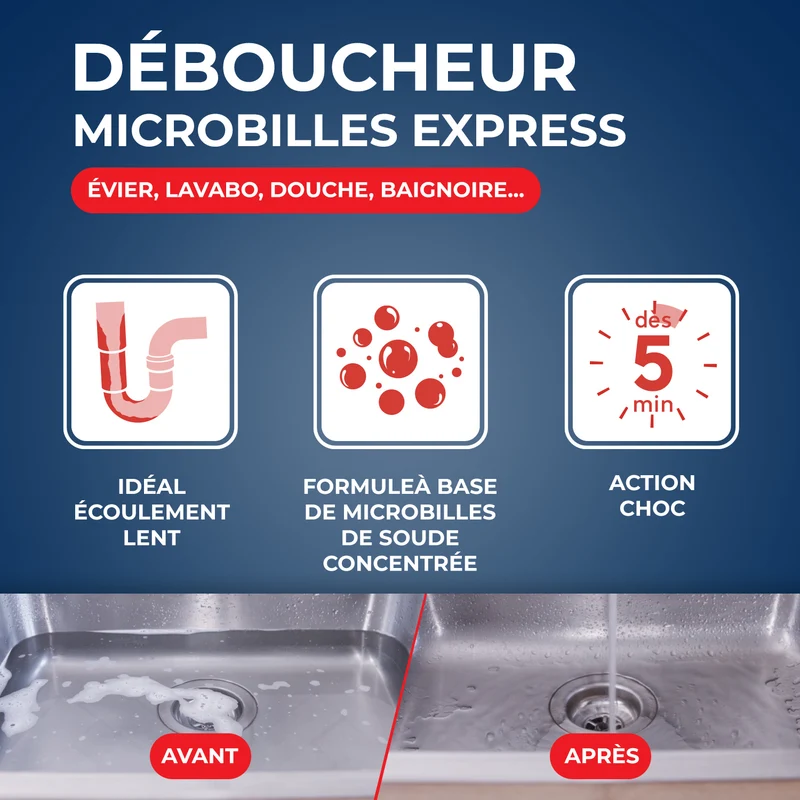Déboucheur microbilles pour canalisations
