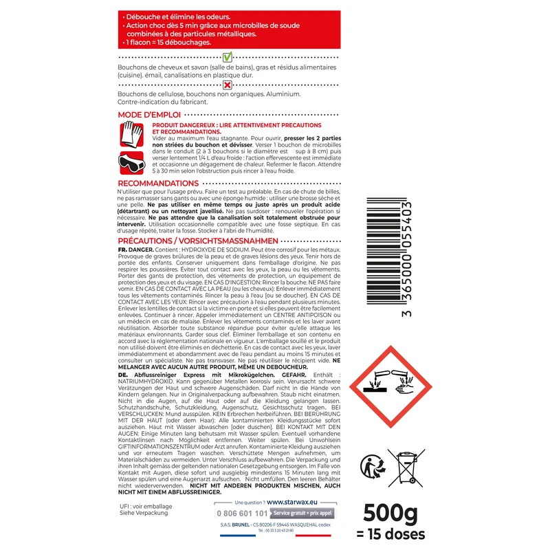 Déboucheur microbilles pour canalisations