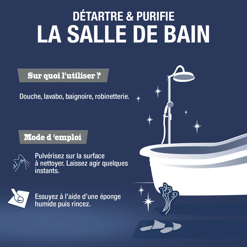 Nettoyant salle de bain 3 en 1 parfum floral