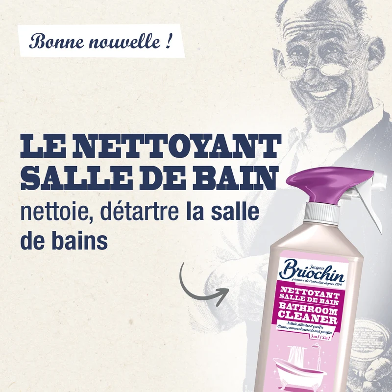 Nettoyant salle de bain 3 en 1 parfum floral