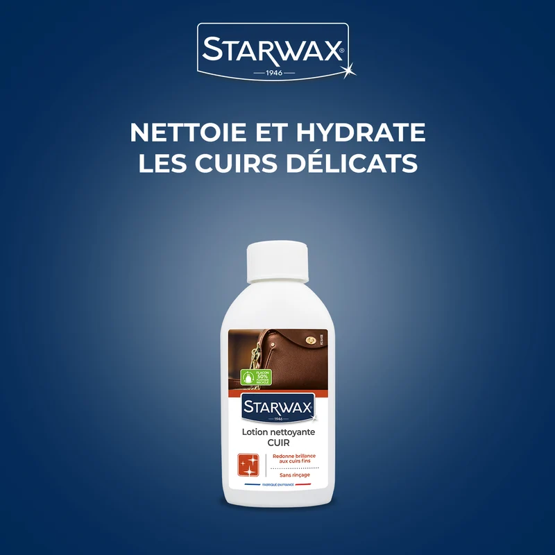 Lotion nettoyante sans rinçage pour cuirs délicats