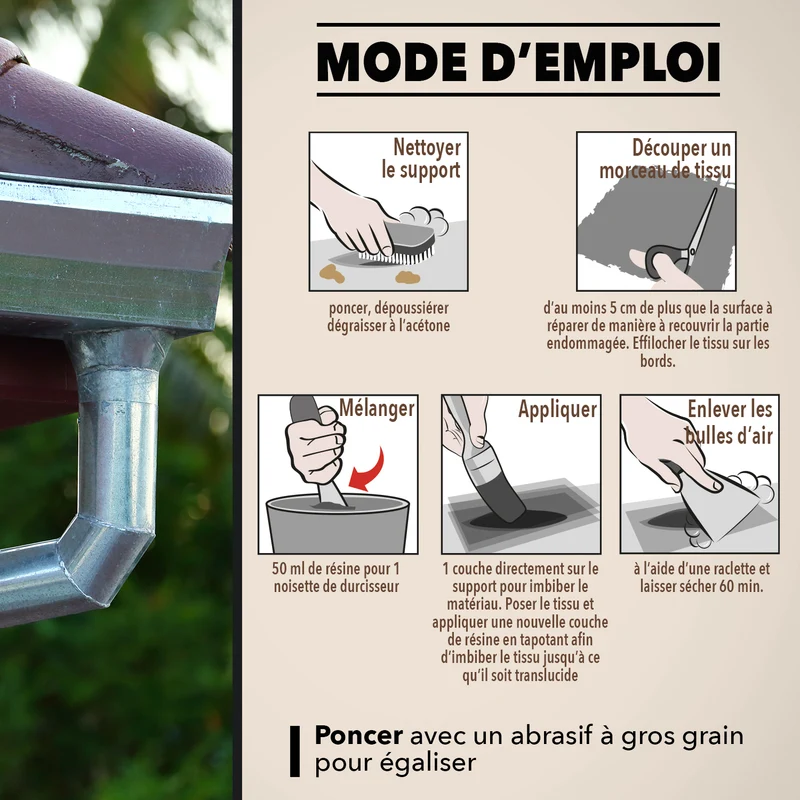 Répare perforations (tissu fibre verre tissée 270g)