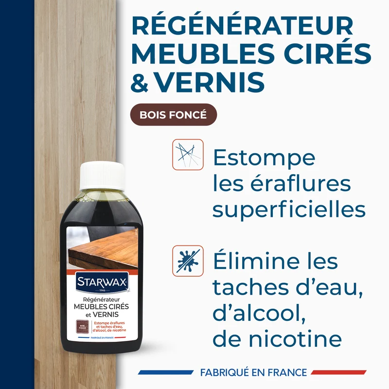 Régénérateur pour meubles cirés et vernis