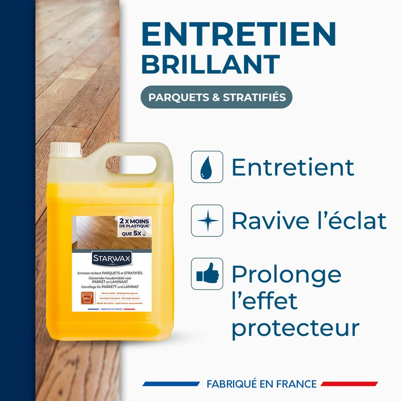 Entretien brillant pour parquets et sols stratifiés