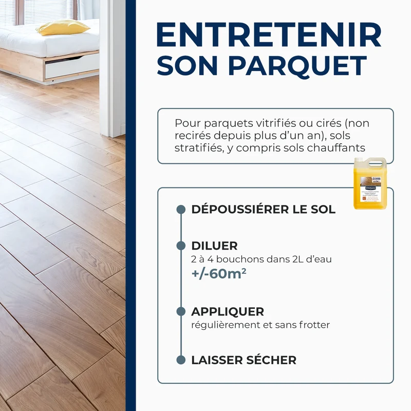 Entretien brillant pour parquets et sols stratifiés