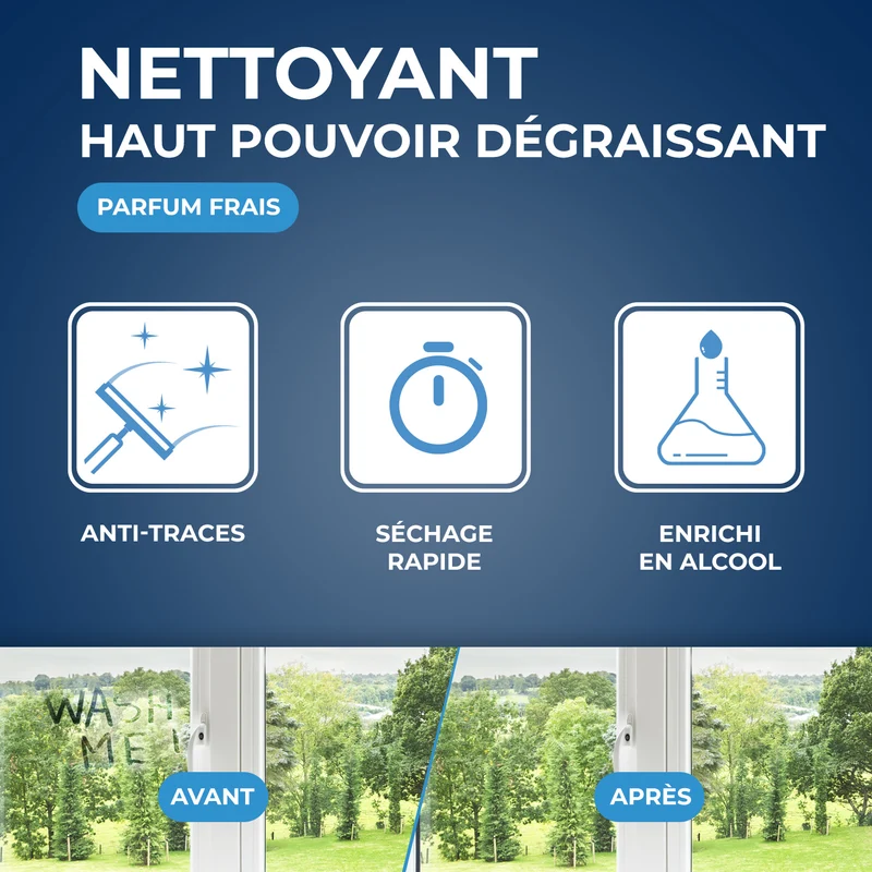 Nettoyant spécial vitres et miroirs