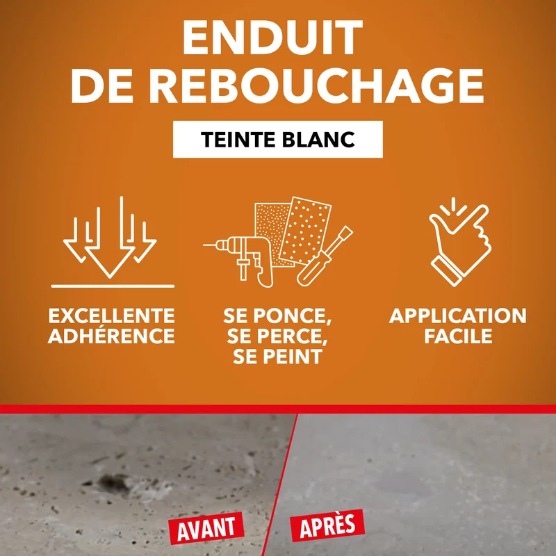 Rebouche sols et murs - enduit de rebouchage