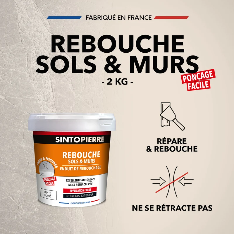Rebouche sols et murs - enduit de rebouchage
