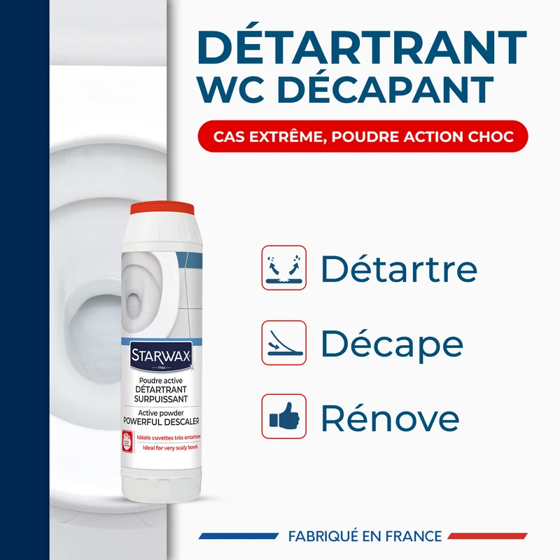 Détartrant surpuissant poudre pour WC