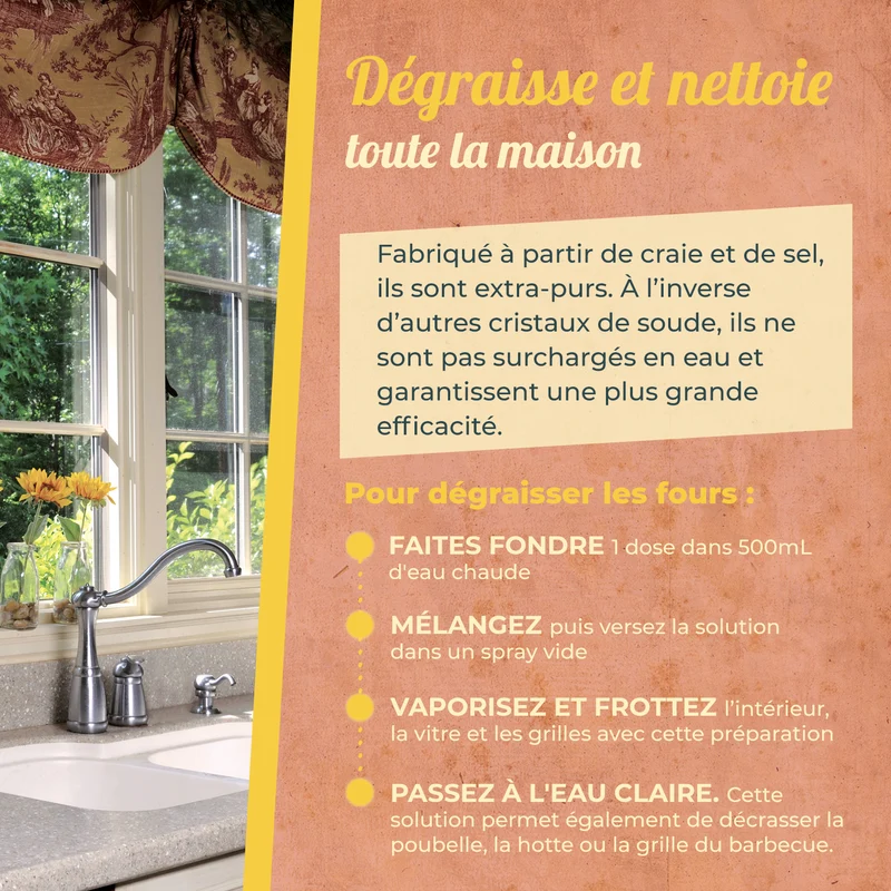 Cristaux de soude en doses prêtes à l'emploi