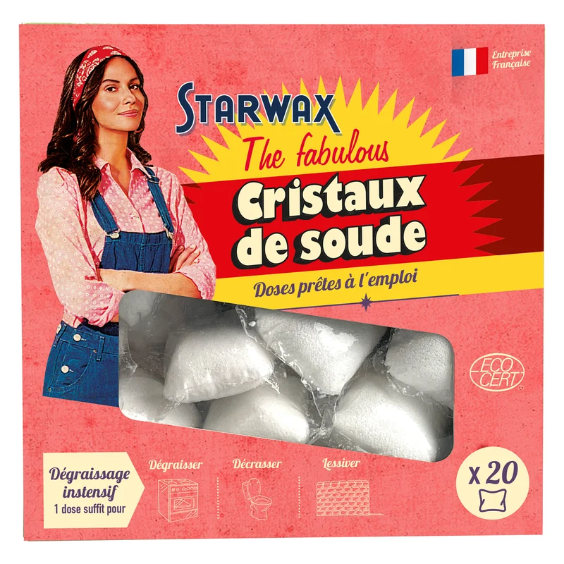 Cristaux de soude en doses prêtes à l'emploi