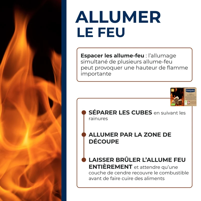 Cubes allume feu PEFC