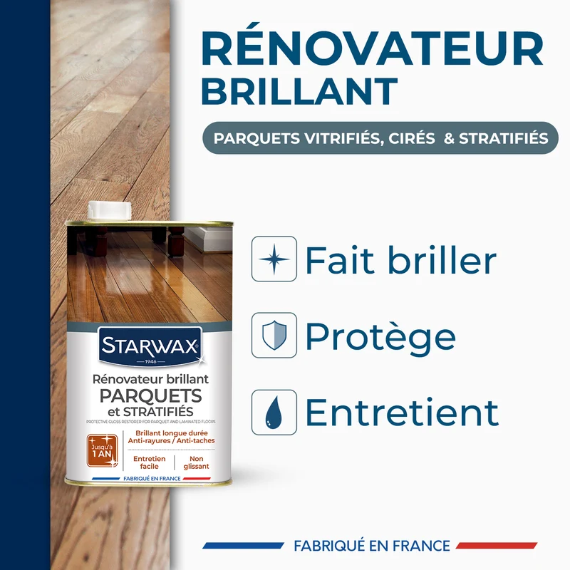 Rénovateur brillant protecteur pour parquets et sols stratifiés