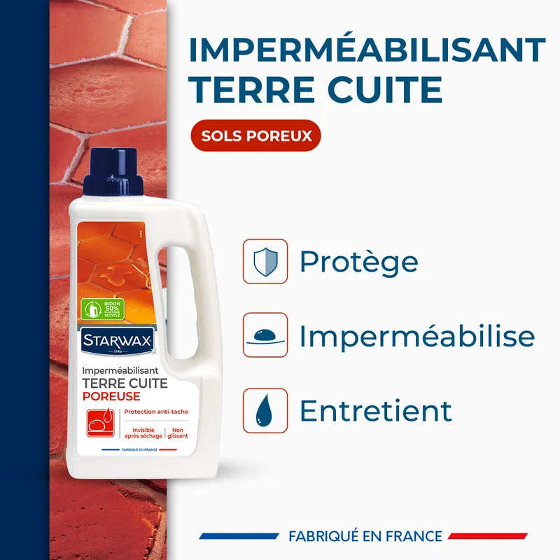 Imperméabilisant terre cuite poreuse