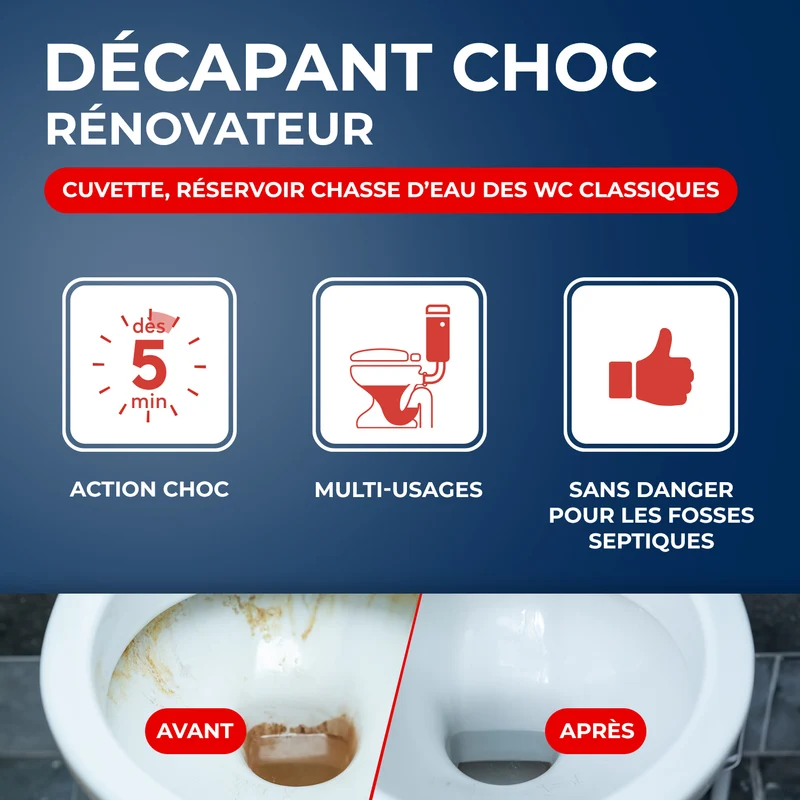 Décapant choc rénovateur WC - Efficacité Professionnelle