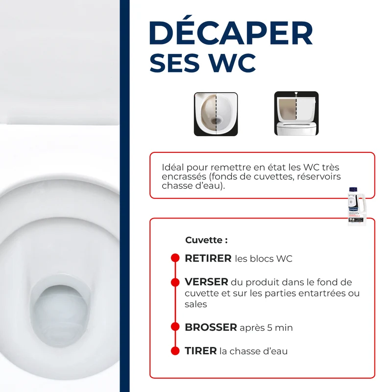 Décapant choc rénovateur WC - Efficacité Professionnelle