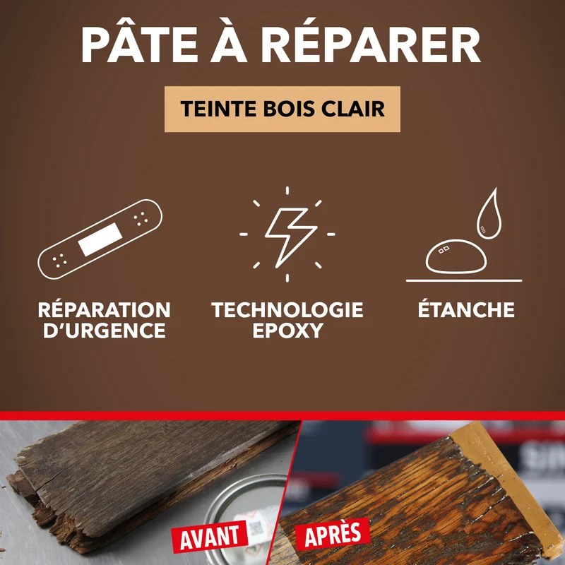 Répare vite, pâte à réparer bois epoxy