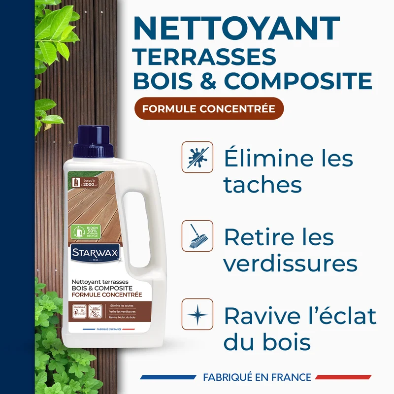 Nettoyant concentré pour terrasses en bois et composite