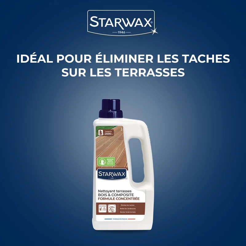 Nettoyant concentré pour terrasses en bois et composite
