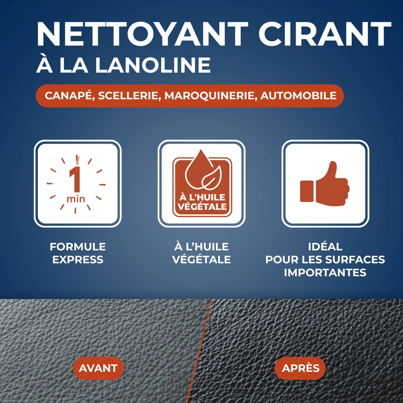 Nettoyant cirant pour cuir