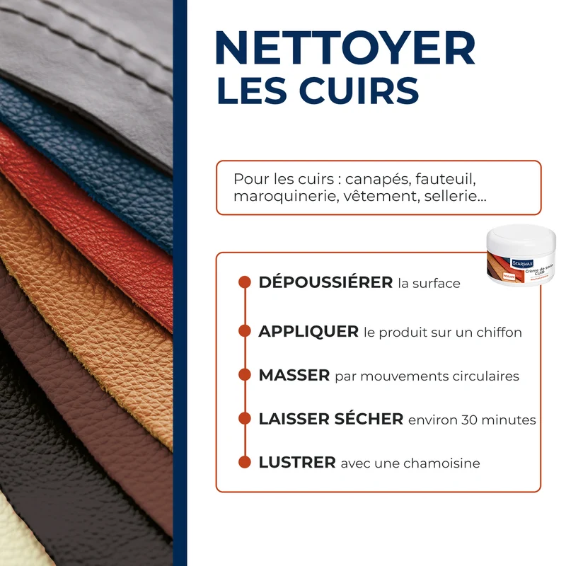 Crème de soin incolore pour cuir