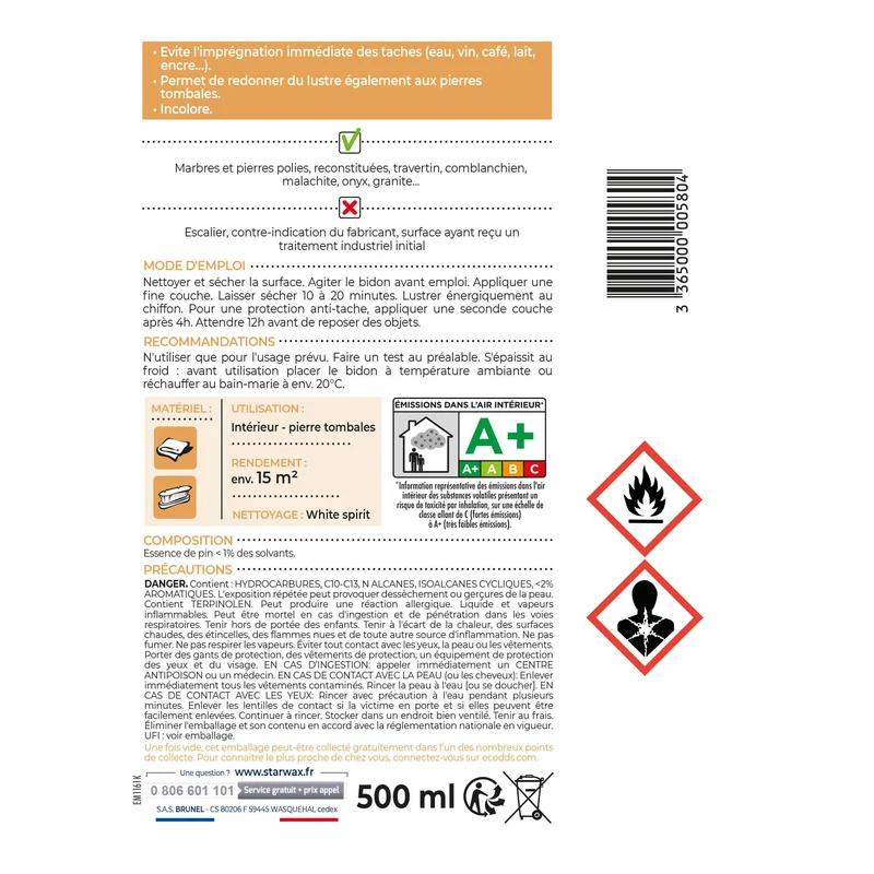 Baume embellissant pour marbre et pierres naturelles