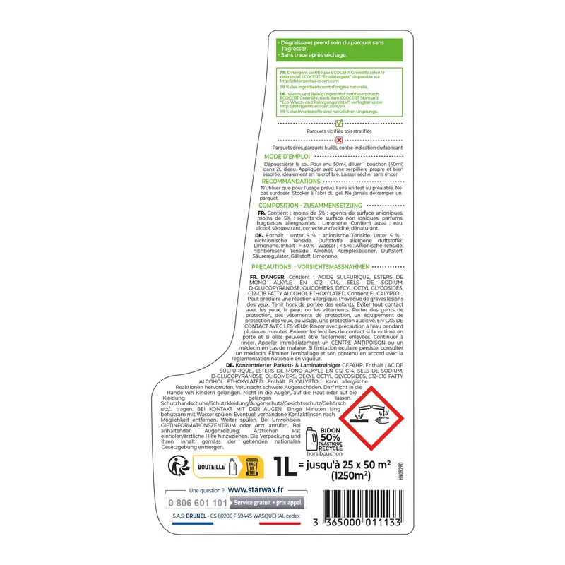 Nettoyant concentré pour parquets et sols stratifiés