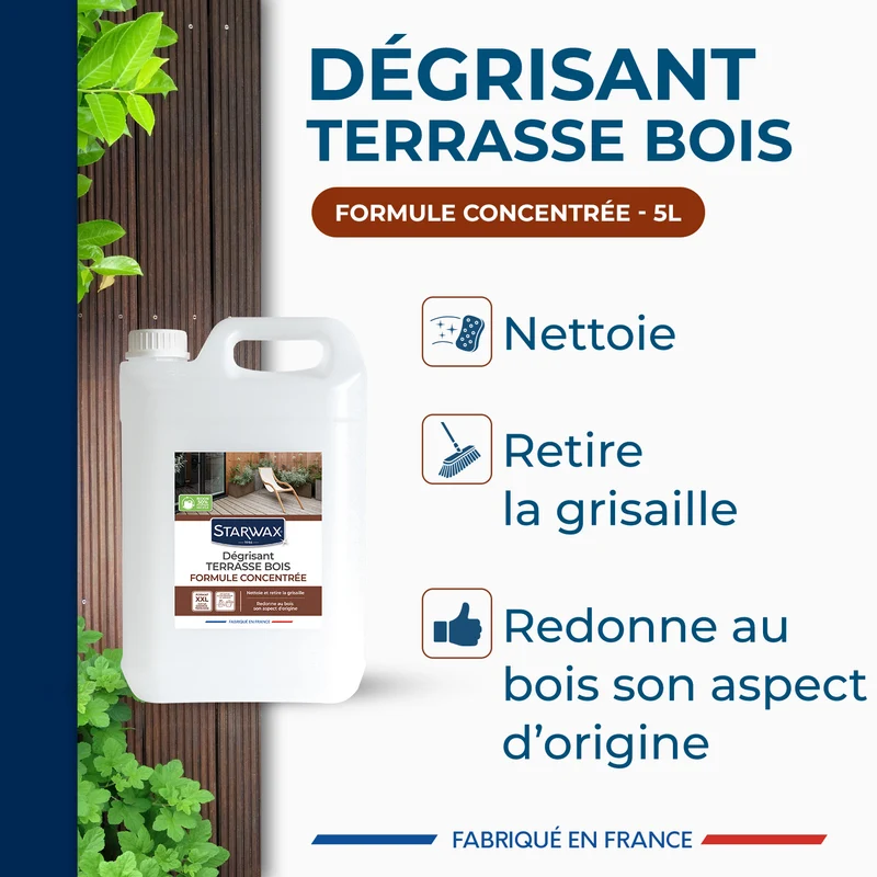 Dégrisant concentré pour terrasse en bois