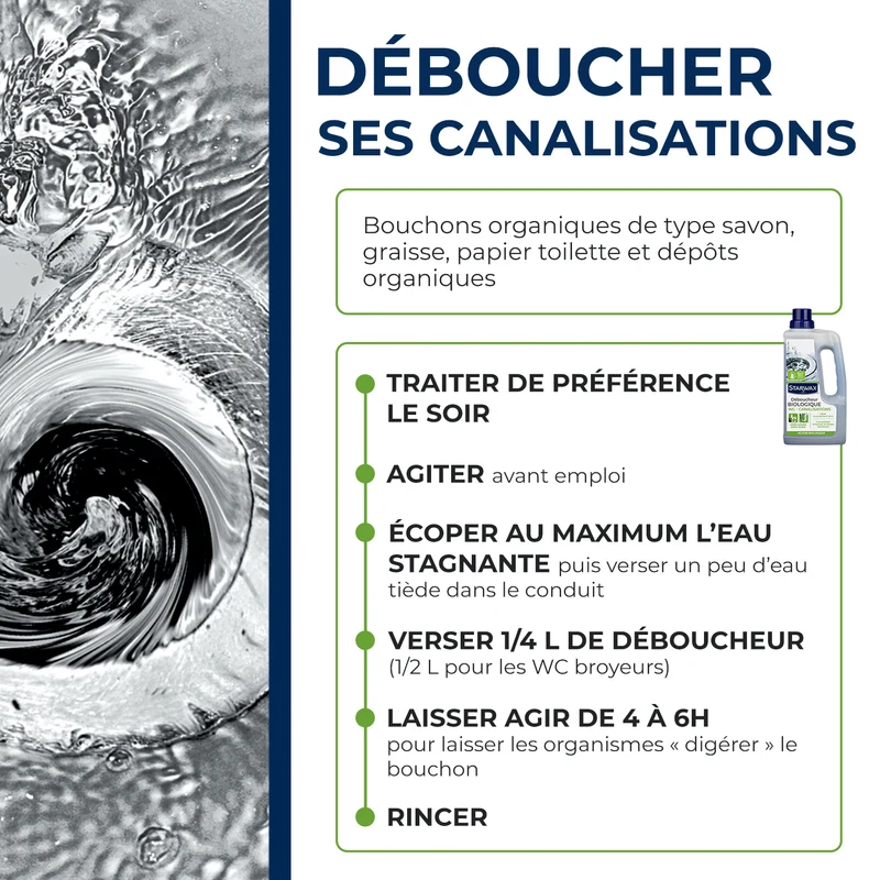 Déboucheur biologique pour canalisations