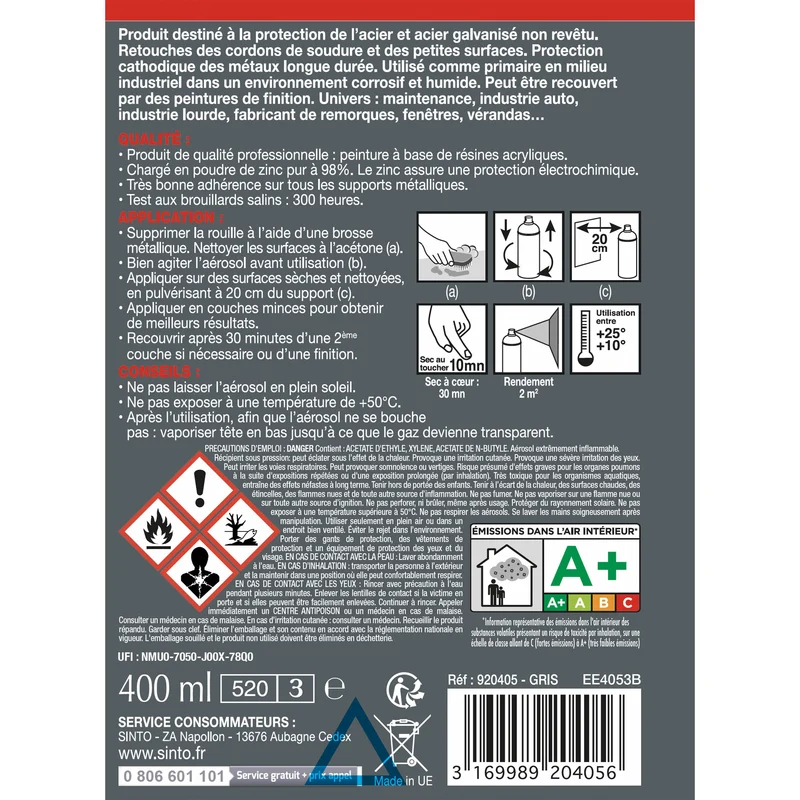 Aérosol galva zinc