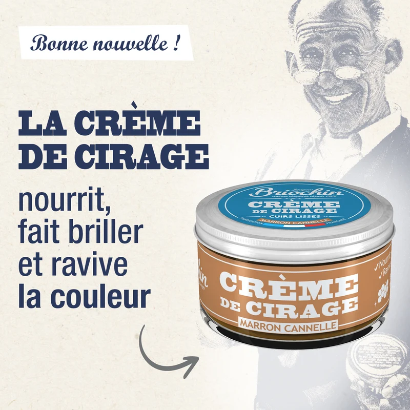Crème de cirage marron cannelle