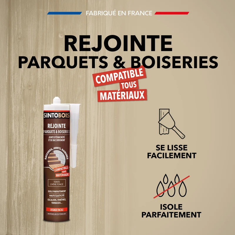 Rejointe parquets et boiseries - Etanchéité et raccordement