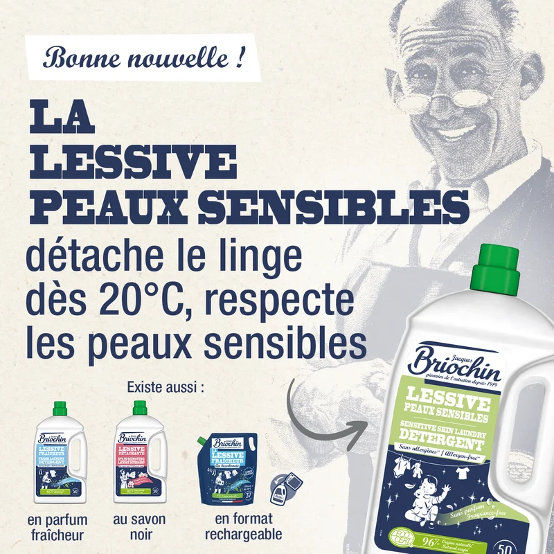 Ma Lessive Peaux Sensibles – Sans parfum- 50 lavages