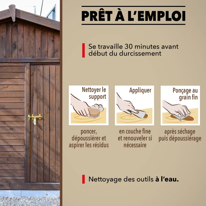 Rebouche imperfections - Pâte à bois naturel