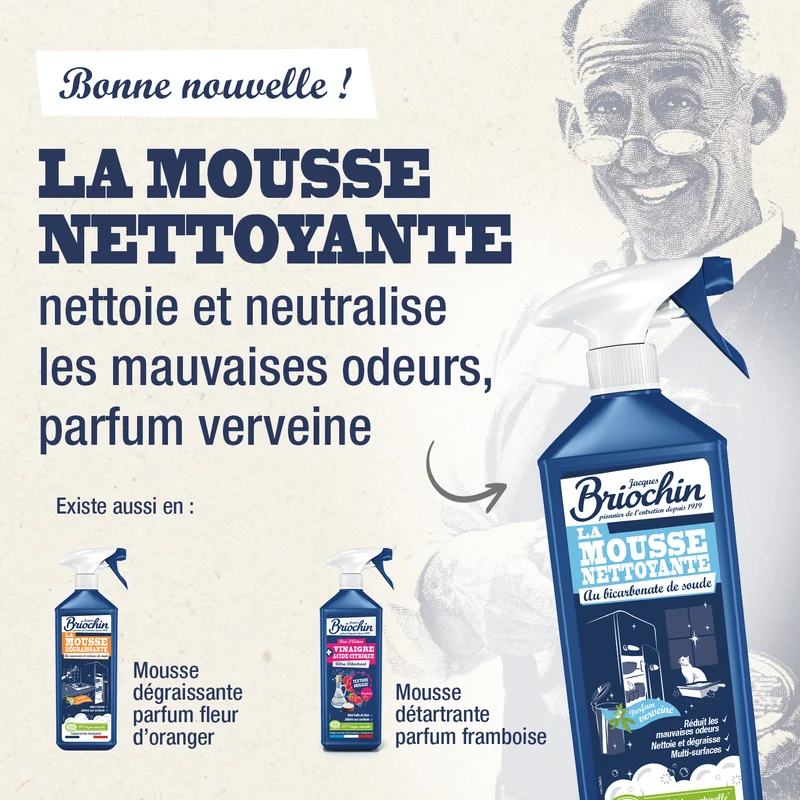Mousse nettoyante au Bicarbonate de Soude - Parfum verveine