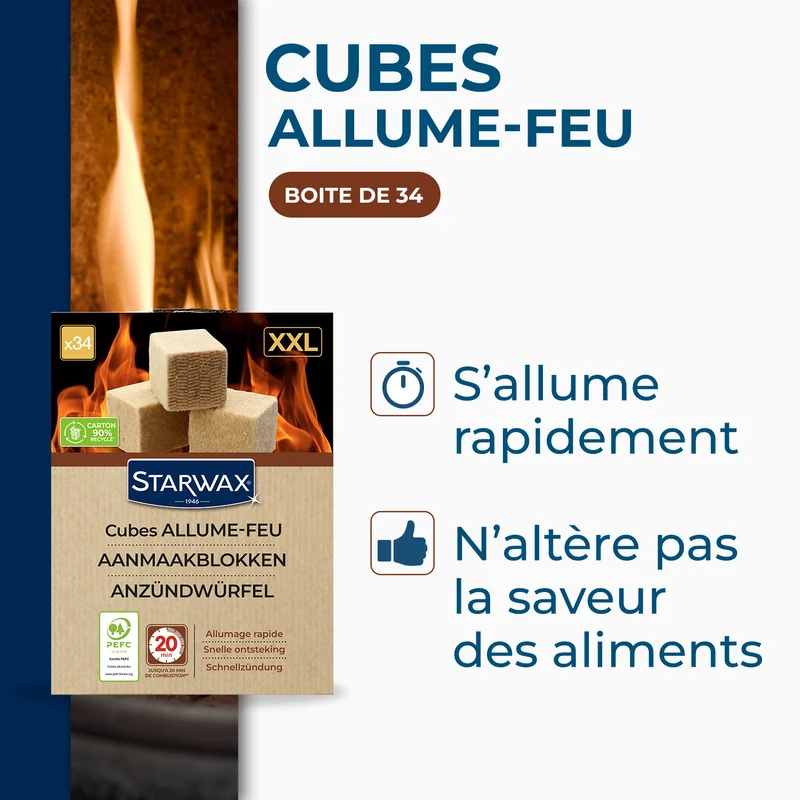 Cubes allume feu XXL PEFC
