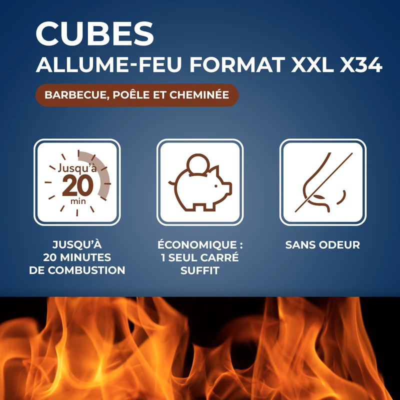 Cubes allume feu XXL PEFC