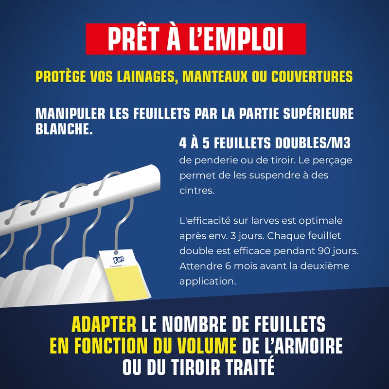 Papier anti-mites des vêtements