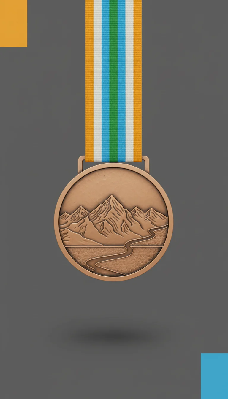 Official finisher's medal with branded ribbon