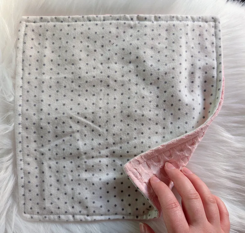 Débarbouillette - BLANC À POIS GRIS