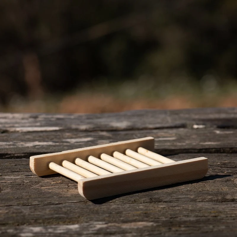 Jabonera de bambú rectangular