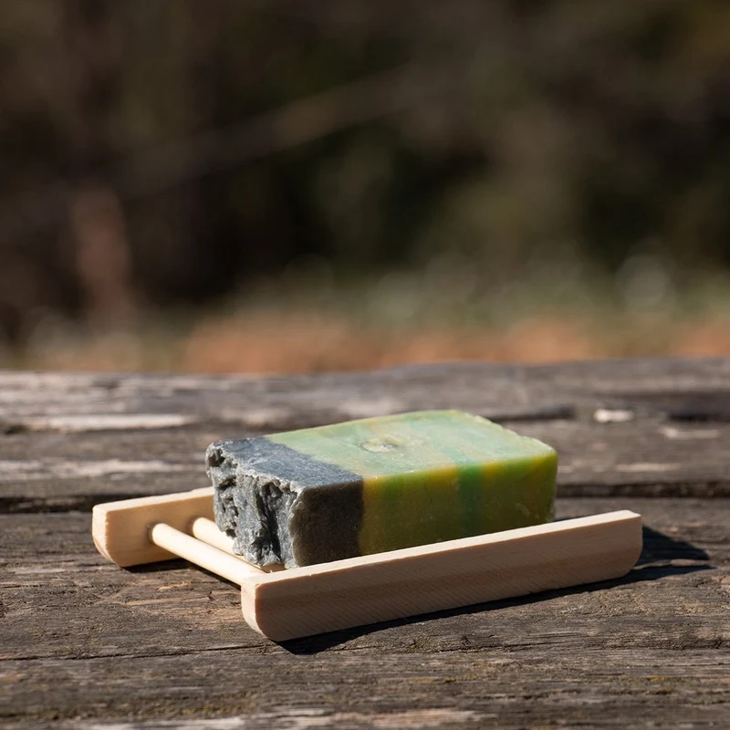 Jabonera de bambú rectangular