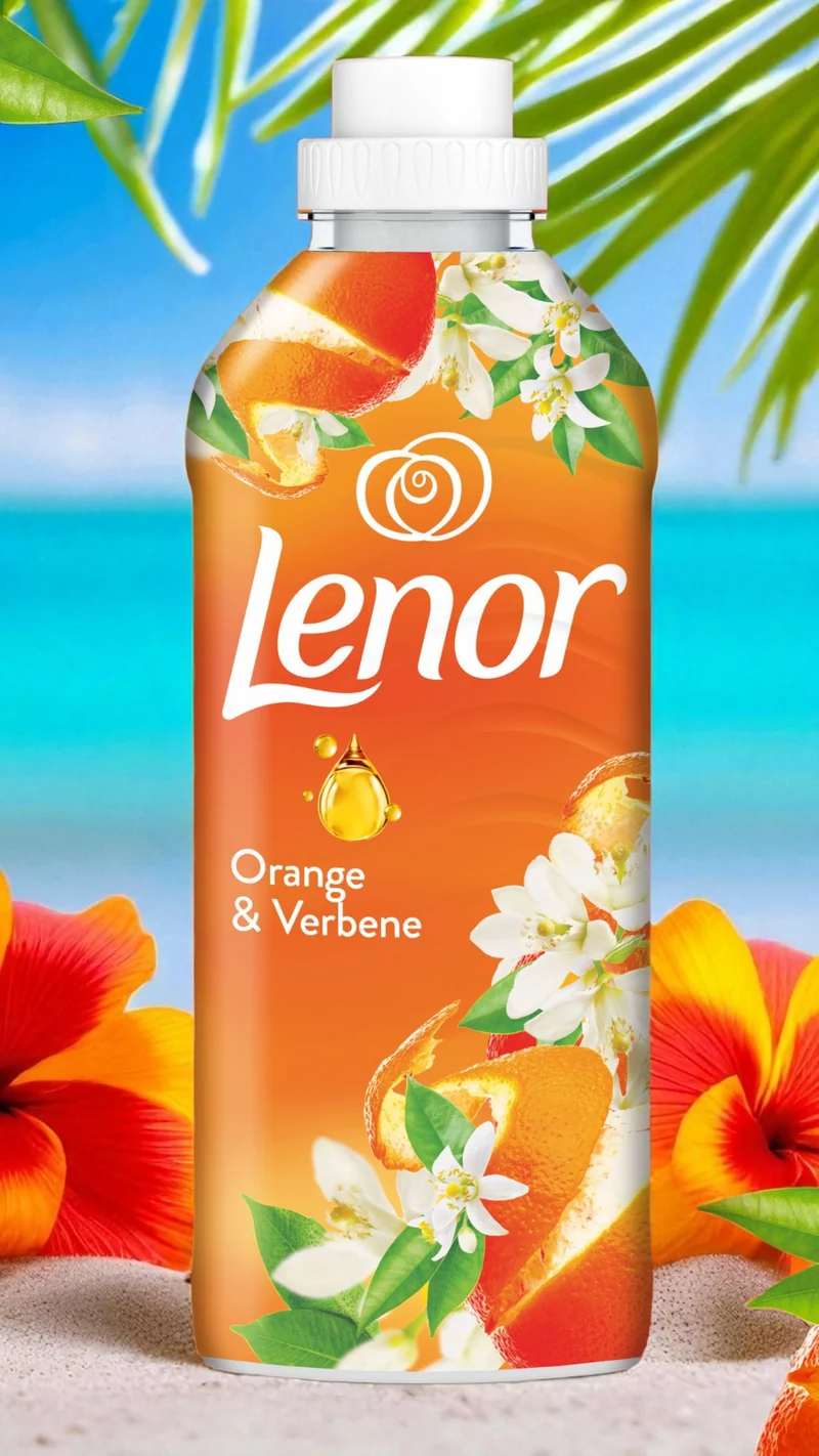 Adoucissant Liquide Orange et Verveine Lenor 42 lavages/882mL